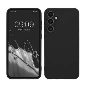 Husa din silicon Kwmobile neagră pentru Samsung Galaxy S23 FE - Huse telefon