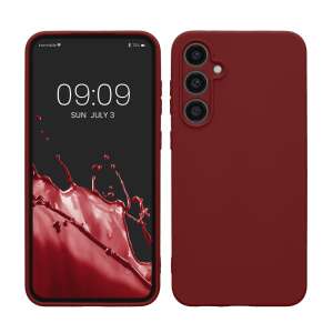 Puzdro Kwmobile pre telefón Samsung Galaxy S23 FE v bordovej farbe, silikónové, predný a zadný pohľad - Kwmobile Puzdrá na telefóny