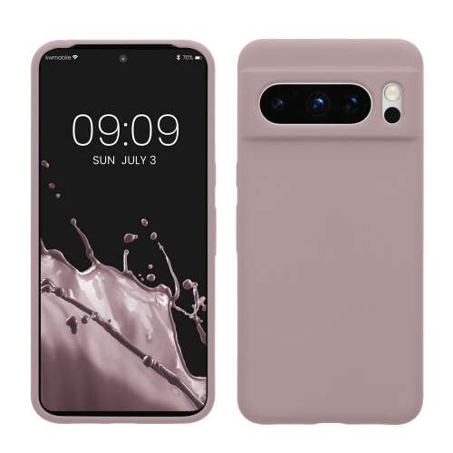 Kwmobile case for Google Pixel 8 Pro, mauve silicone case, front and back view