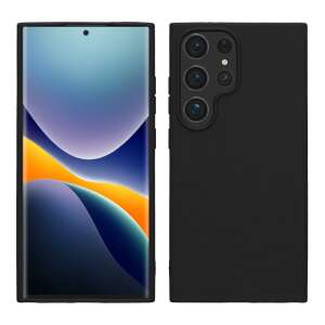 Čierny silikónový obal Kwmobile pre Samsung Galaxy S24 Ultra, pohľad spredu a zozadu - Kwmobile Puzdrá na telefóny