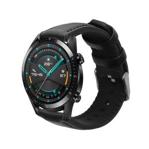Kwmobile черна кожена резервна каишка за Huawei Watch GT 3/GT 2/GT - Смарт устройство