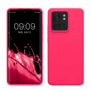 Etui Kwmobile do telefonu Motorola Edge 40 w kolorze różowym z silikonu, widok z przodu i tyłu - Artykuły techniczne i elektronika