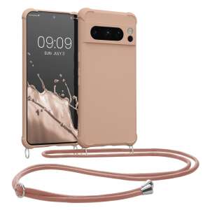 Kwmobile phone case with lanyard for Google Pixel 8 Pro, cream silicone case - Phone Case