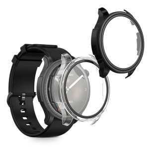 Etui ochronne Kwmobile do smartwatcha Amazfit Balance, przezroczyste i czarne, 2 sztuki - Etui do inteligentnych zegarków