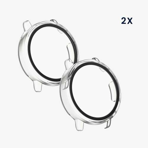 Kwmobile Garmin vivoactive 5/Active 5 edzett üveg képernyővédő tok, átlátszó, 2 db-os