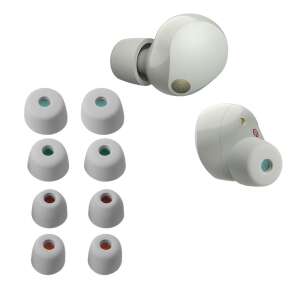 Kwmobile replacement ear tips for Sony WF-1000XM5 / WF-1000XM4 earbuds, 8 pack, silicone, white - Headset Accessory