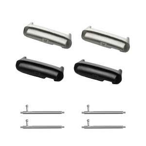 Set of 4 Kwmobile watch band adapters for Xiaomi Redmi Watch 3 Active and Redmi Watch 3 Lite, silver and black, steel - Smart watch strap