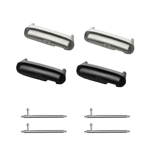 Zestaw 4 adapterów do pasków zegarkowych Kwmobile do Xiaomi Redmi Watch 3 Active i Redmi Watch 3 Lite, srebrny i czarny, stal