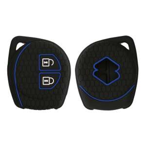 Kwmobile Car Key Cover for Suzuki/Opel 2 Buttons, Black/Blue, Silicone, KWM000008EY003C