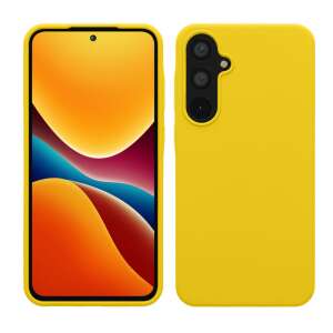 Silikónové puzdro Kwmobile pre Samsung Galaxy A55 v žltej farbe, predný a zadný pohľad - Kwmobile Puzdrá na telefóny