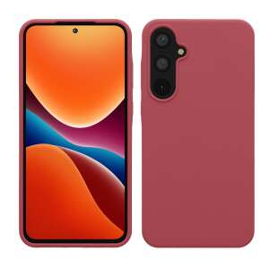 Etui Kwmobile do telefonu Samsung Galaxy A55, ciemnoróżowy silikon, widok z przodu i tyłu - Artykuły techniczne i elektronika