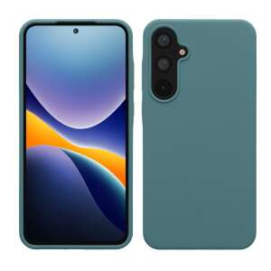 Husa Kwmobile pentru telefon Samsung Galaxy A55, silicon verde închis, vedere din față și din spate - Huse telefon