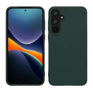 Kwmobile Samsung Galaxy A55 phone case, dark green silicone case, front and back view - Phone Case