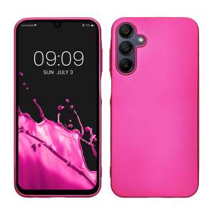 Kwmobile phone case for Samsung Galaxy A15 5G, pink silicone case, front and back view - Phone Case