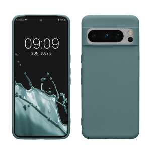 Kwmobile Google Pixel 8 Pro Case, Dark Green Silicone Case, Front and Back View - Phone Case