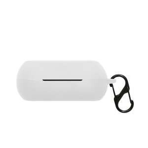 White silicone case for Anker Soundcore Life A1 earbuds with a carabiner - Headset Accessory