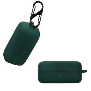 Kwmobile silicone case for EarFun Free Pro 3 earbuds, dark green, with carabiner - Headset Accessory