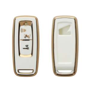 Kwmobile Key Cover for Honda PCX160/Vision/SH350, White/Gold, Silicone, KWM0000259H002C