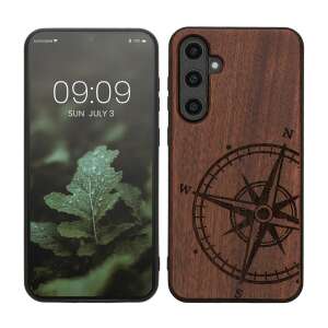 Kwmobile wooden phone case for Samsung Galaxy S23 FE with compass design - Phone Case