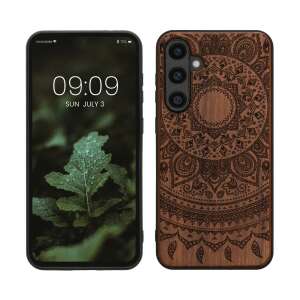 Kwmobile wooden phone case for Samsung Galaxy S23 FE with mandala design - Phone Case