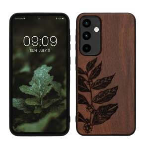 Kwmobile wood case for Samsung Galaxy A55 with leaf design - Phone Case