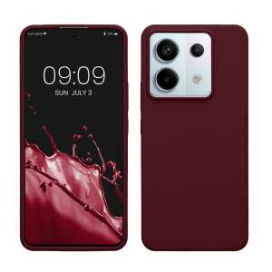 Etui na telefon Kwmobile Xiaomi Redmi Note 13 Pro 5G / Poco X6 5G, bordowy silikon, widok z przodu i tyłu - Artykuły techniczne i elektronika