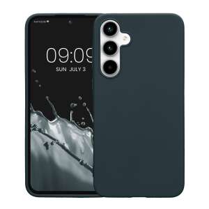 kwmobile Тъмнозелен Силиконов Калъф за Samsung Galaxy A35 - Изглед Отпред и Отзад - Телефонни контакти