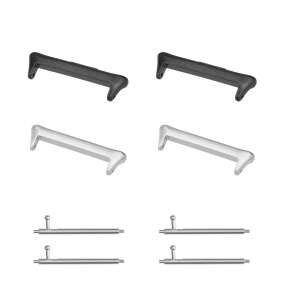 kwmobile Xiaomi Redmi Watch 4 / Band 8 Pro 20mm Комплект адаптери за каишка - Сребрист и Черен - Технически статии и електроника