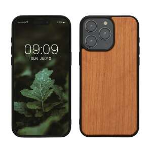 Kwmobile wooden case for Apple iPhone 15 Pro Max, brown wood, protective cover - Phone Case