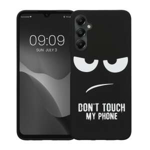 Czarne etui Kwmobile 'Nie dotykaj mojego telefonu' na Samsungu Galaxy A05s - Kwmobile Kontakty telefoniczne