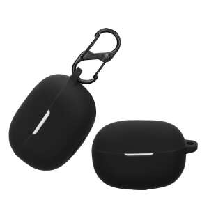 Kwmobile Czarne silikonowe etui do Xiaomi Redmi Buds 5 Pro z karabińczykiem - Zestaw słuchawkowy