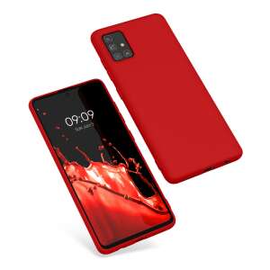 Červený silikónový obal Kwmobile pre Samsung Galaxy A51, šikmý pohľad - Kwmobile Puzdrá na telefóny