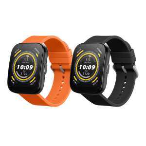kwmobile Czarne i pomarańczowe silikonowe paski zamienne do smartwatchów Amazfit Bip 5 i GTR 4 - Akcesoria do inteligentnych zegarków