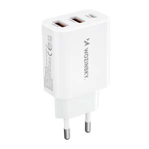 Wozinsky CWCUCW 30W USB-C és 2 USB-A fali töltő, fehér - Wozinsky