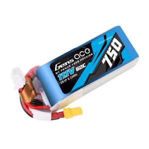 Gens Ace 750mAh 11.1V 60C 3S1P Lipo akkumulátor XT30 csatlakozóval - RC Modell akkumulátor