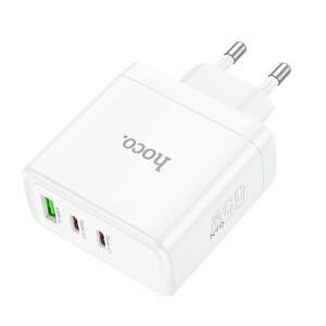 Hoco N30 65W GaN Schnellladegerät mit 2 USB-C und 1 USB-A Anschlüssen, weiß - Hoco
