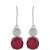 Ezüst fülbevaló madagaszkári rubinnal és fehér topázzal, Y50848