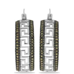 Ezüst karika fülbevaló osztrák markazittal, Y52504 - Női fülbevaló