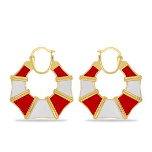 Arannyal Bevont Ezüst Fülbevaló Tűzzománccal, Y52925 102108262 - Női kiegészítő