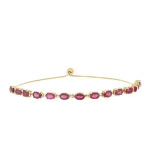 Arannyal bevont ezüst karkötő madagaszkári rubinokkal, Y53596 - Női kiegészítő