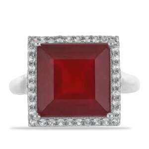 Ezüst gyűrű madagaszkári rubinnal és fehér topázzal, Y54075/57 - Női kiegészítő