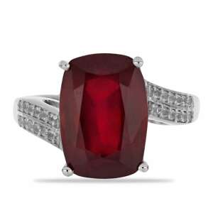 Ezüst gyűrű madagaszkári rubinnal és fehér topázzal, Y54042/57 - Női kiegészítő