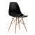 Black dining chair with wooden legs