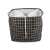 Fekete-fehér kockás mosókonyha kosár fogantyúkkal, összecsukható és zárható, felülnézet
