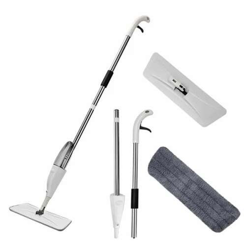 Mo9a permetezős felmosó 3 mikroszálas párnával, permetezős felmosó újratölthető víztartállyal, permetezős felmosó állítható nyéllel, permetezős felmosó mikroszálas párnákkal