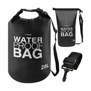 20L vízálló táska, fekete, száraz táska, vízálló hátizsák, vízálló száraz táska, vízálló sporttáska, vízálló tároló táska, vízálló utazótáska, vízálló túratáska, vízálló kajakozó táska - Trizand