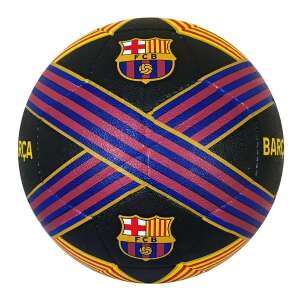 FC Barcelona Blaugrana/Catalunya Fußball Größe 5, schwarz mit roten, gelben und blauen Streifen, FC Barcelona Logo - Fußbälle
