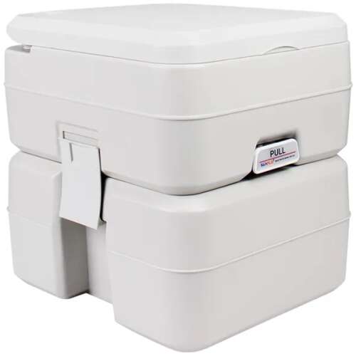 SEAFLO hordozható kemping WC, 20L kapacitás, szürke, öblítő rendszerrel