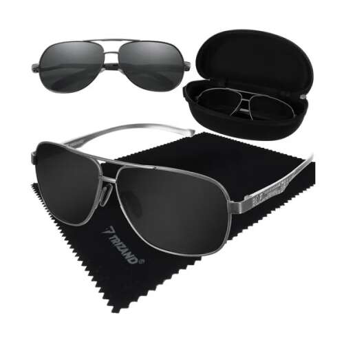 Polarized sunglasses with UV400 filter, case and cleaning cloth