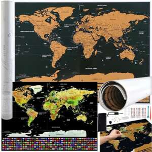 Scratch off world map with accessories kit - Malatec